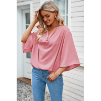 Pink Draped Blouse