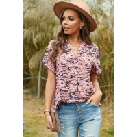 Pink Short Sleeve Toss and Tumble Printed Pocket Shirt