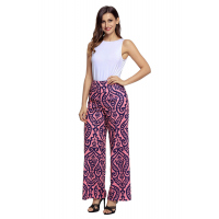 Damask Print Pink Palazzo Pants