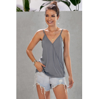 Gray Spaghetti straps Slip Camisole