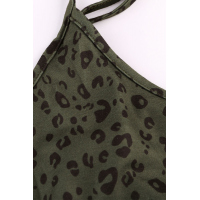 Olive Tiered Leopard Babydoll Dress