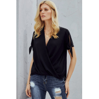 Black Charismatic Drape Blouse