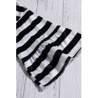 Black Stripes Ruffle Short Dress