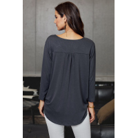 Gray Wrap Hi-lo Hem Blouse