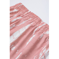 Pink Tie Dye Drawstring Casual Shorts