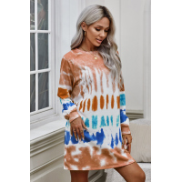 Tie Dye Long Sleeve Sweatshirt Dress