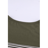 Green Pinstripe Patch Pocket Top