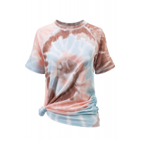 Brown Raglan Sleeves Tie Dyed Tee