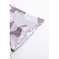 Gray Camouflage Print Short Sleeve Tee