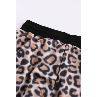 Brown Leopard Cotton Pocketed Joggers