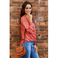 Out Of Sight Mixed Print Drape Blouse