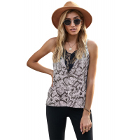 Snake Leopard Lace Cami Tank