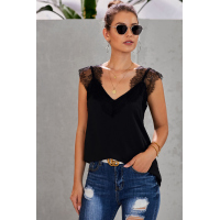 Black One More Night Lace Cami Tank