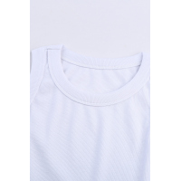 Solid White Round Neck Ribbed Tank Top