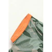 Coral Contrast Camo Tee