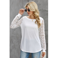 White Lace Long Sleeve Top