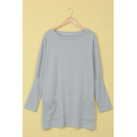 Gray Longline Pocketed Top