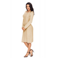 Khaki Womens Hand Knitted Sweater Dress