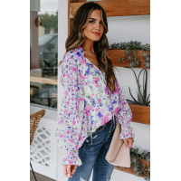 Rose Cakewalk Floral Smocked Blouse