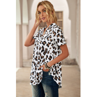 Leopard Collared Baby Doll Top