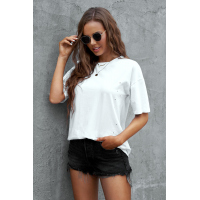 White Crew Neck Oversize Tee