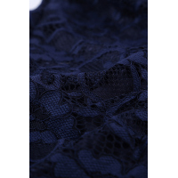 Navy Bardot Lace Fishtail Maxi Dress