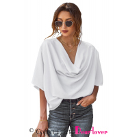 White Draped Blouse