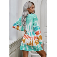 Fashion Tie Dye Long Sleeve Sweatshirt Dress