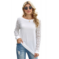 White Lace Long Sleeve Top