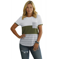 Green Right Here With Me Color Block Top