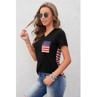 USA Flag Print T-shirt