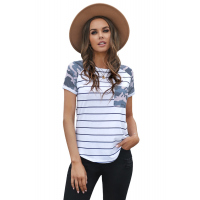 Striped Camo Pocketed Patch Tee