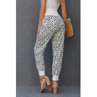 Leopard Pocket Casual Pants With Slit