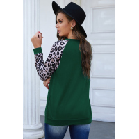 Green Leopard Long Sleeve Top