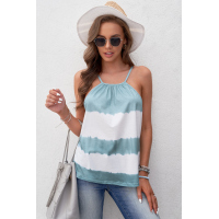 Crochet Trimmed Back Tie Dye Tank Top