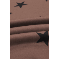 Khaki Round Neck Star Print Long Sleeve Top