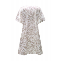 V-Neck Half Sleeve Leopard Casual T Shirt Dress with Pockets