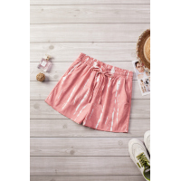 Pink Tie Dye Drawstring Casual Shorts