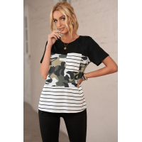 Striped Camo Pocket T-Shirt