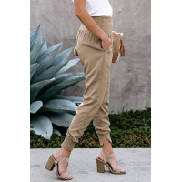 Khaki Pocketed Casual Joggers