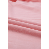 Pink Buttoned Detail Cotton Blend Short Sleeve T-shirt