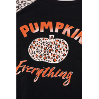 Leopard Pumpkin Print Long Sleeve Blouse