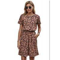 Brown Cheetah Tunic Dress