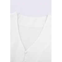 White Forever Tonight Button  Tie Top