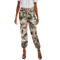 Elastic Waist Neon Camo Joggers