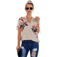 Apricot Floral Twist Top