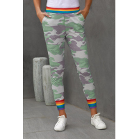 Rainbow Stripe Camo Casual Pants