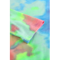 Green Tie-dye V Neck Long Sleeves Top