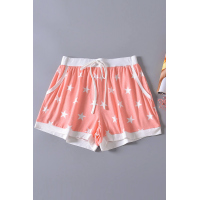 Salmon Star Print Leisure Shorts