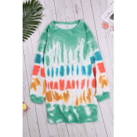 Fashion Tie Dye Long Sleeve Sweatshirt Dress